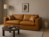 Jonathan 3 Seater Leather Sofa, Tan